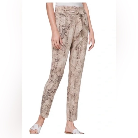 White House Black Market Pants - White House Black Market The Tapered Ankle Paper Bag Snakeskin Print Pants Sz 6